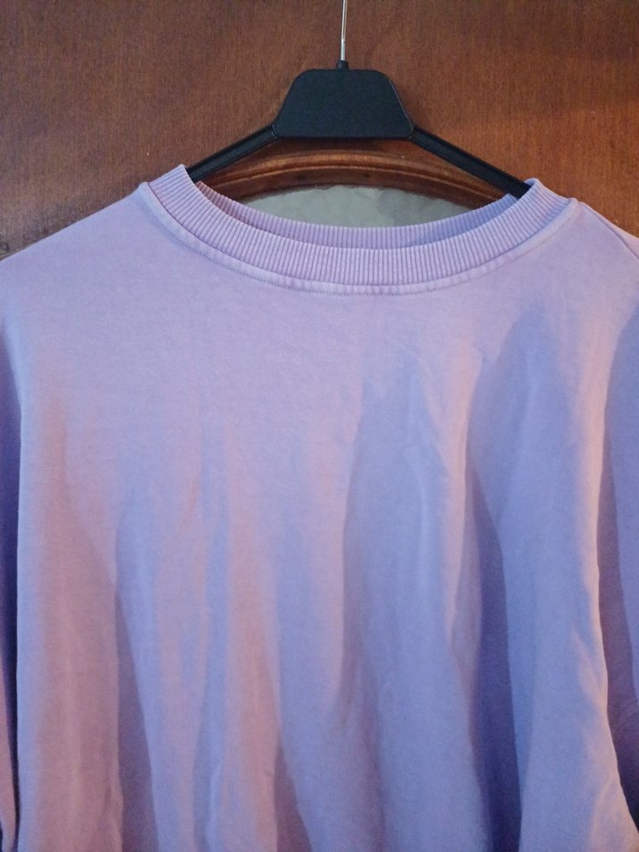 Mor Oversize Kadın Sweatshirt - Görsel 2