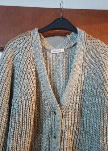 Gri Triko Kadın Hırka Midi Boy - Görsel 2