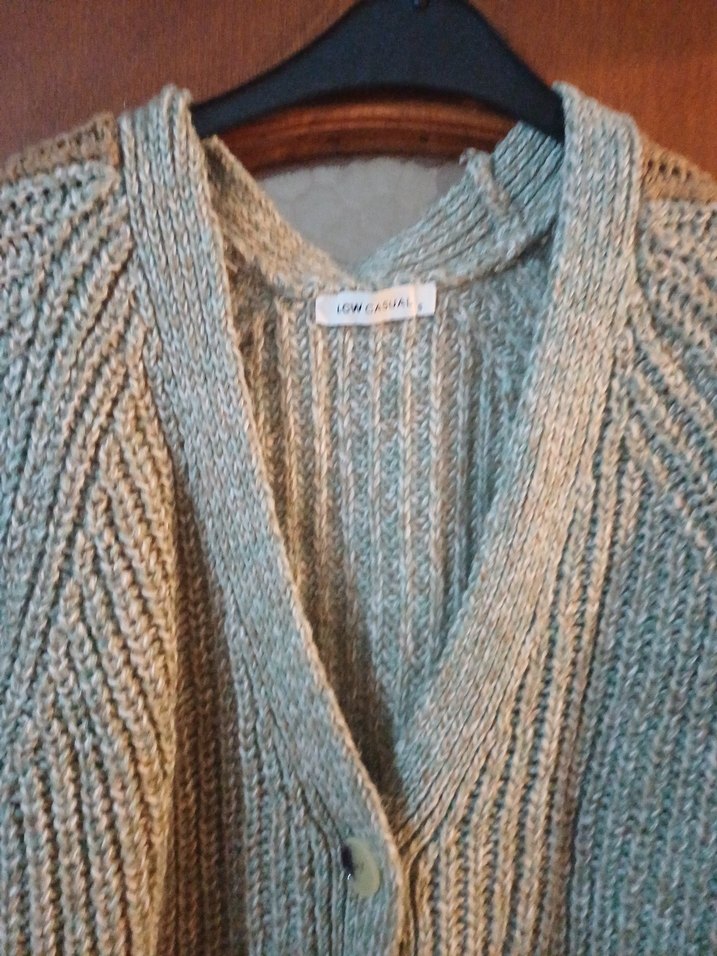 Gri Triko Kadın Hırka Midi Boy - Görsel 5