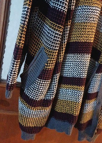 Kadın Örgü Midi Hırka - Rahat Kesim, Uzun Kollu - Görsel 6