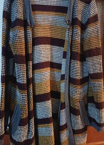 Kadın Örgü Midi Hırka - Rahat Kesim, Uzun Kollu - Görsel 3