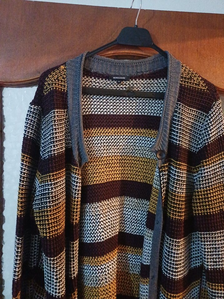 Kadın Örgü Midi Hırka - Rahat Kesim, Uzun Kollu - Görsel 2