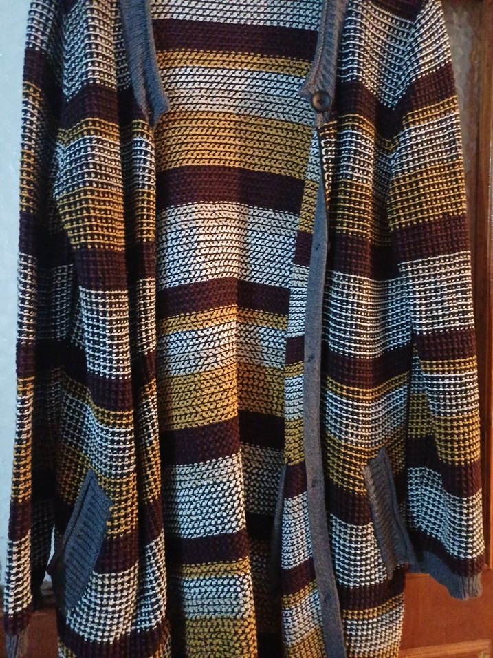 Kadın Örgü Midi Hırka - Rahat Kesim, Uzun Kollu - Görsel 3