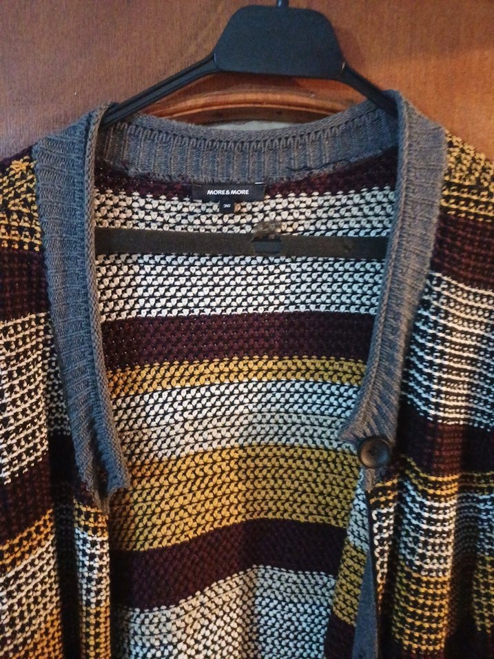 Kadın Örgü Midi Hırka - Rahat Kesim, Uzun Kollu - Görsel 4