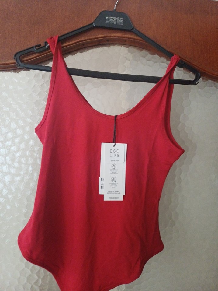 Kırmızı Midi Kadın Mayo - Görsel 2