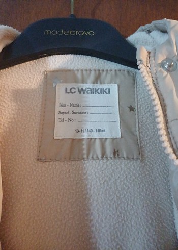 Kız Çocuk Bej Düğmeli Kışlık Mont - Görsel 7