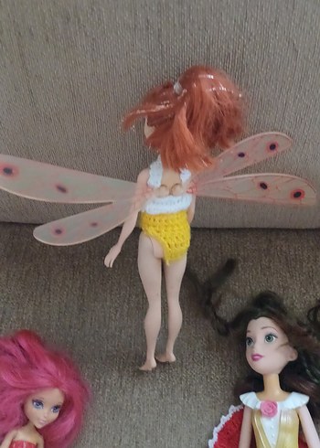 Barbie Renkli Kanatlı ve Deniz Kızı Bebekler 3lu