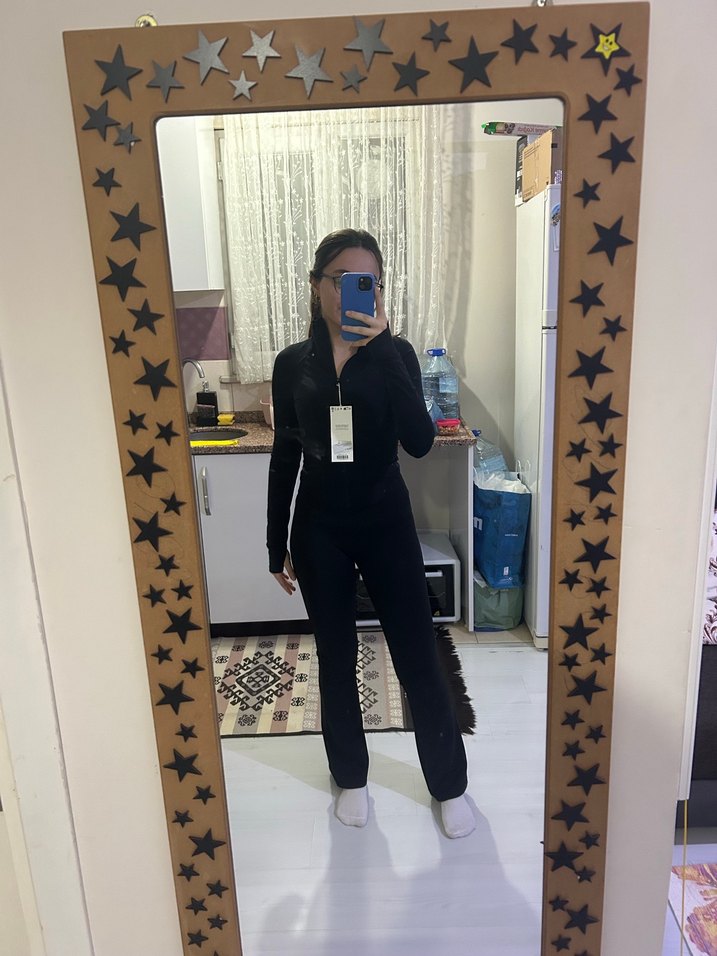 Siyah Yüksek Bel Comfortlux İspanyol Pantolon - Görsel 3