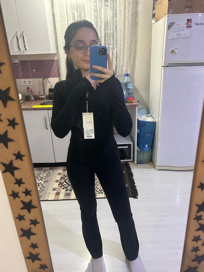 Siyah Yüksek Bel Comfortlux İspanyol Pantolon - Görsel 2