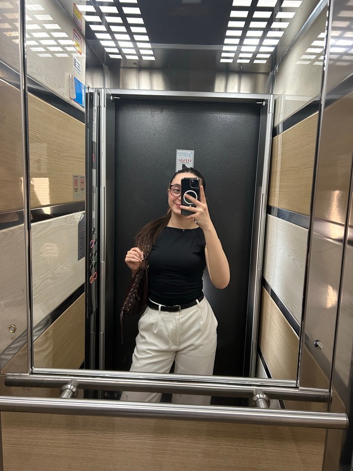 Beyaz kumaş pantolon - Görsel 2