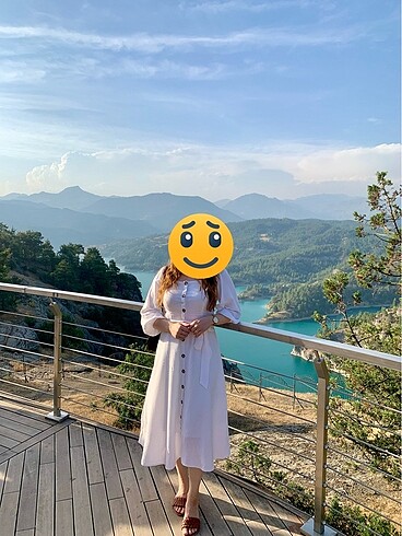 Beyaz Midi Elbise