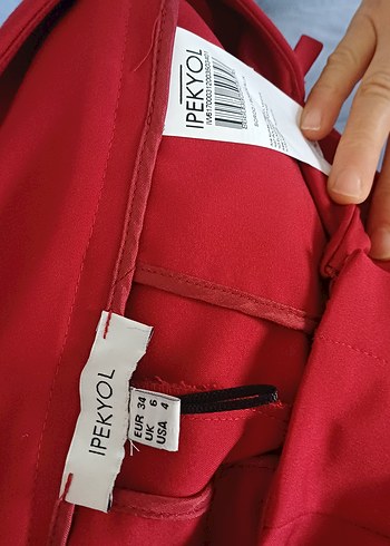 Şık Kırmızı Kadın Kumaş Pantolon