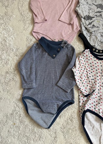 Gri Uzun Kollu Pamuklu Bebek Body - Görsel 3