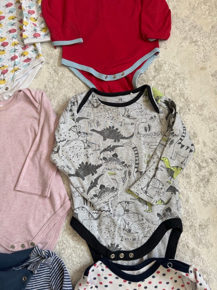 Gri Uzun Kollu Pamuklu Bebek Body - Görsel 5