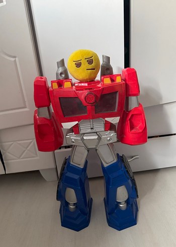  Beden Sarı Emoji Başlı Renkli Robot Figür