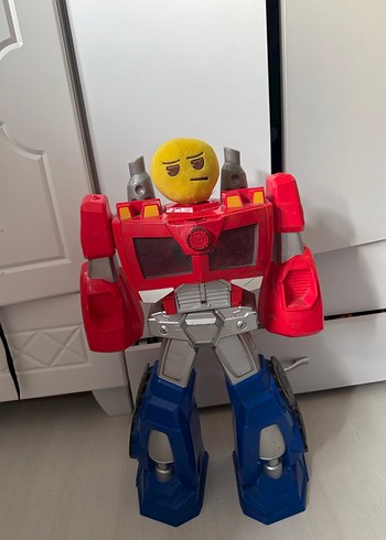 Sarı Emoji Başlı Renkli Robot Figür