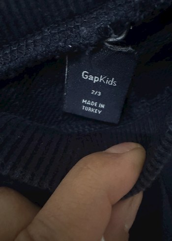 Gap Gri Çizgili Nakışlı Bebek Kız Takımı