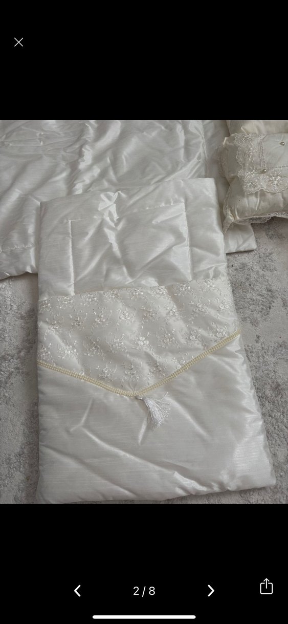 Beyaz Nakışlı Bebek Uyku Seti - Görsel 2