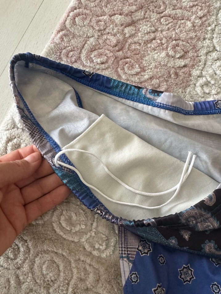 Bohem Tarzı Mavi Desenli Bikini Altı erkek için - Görsel 4