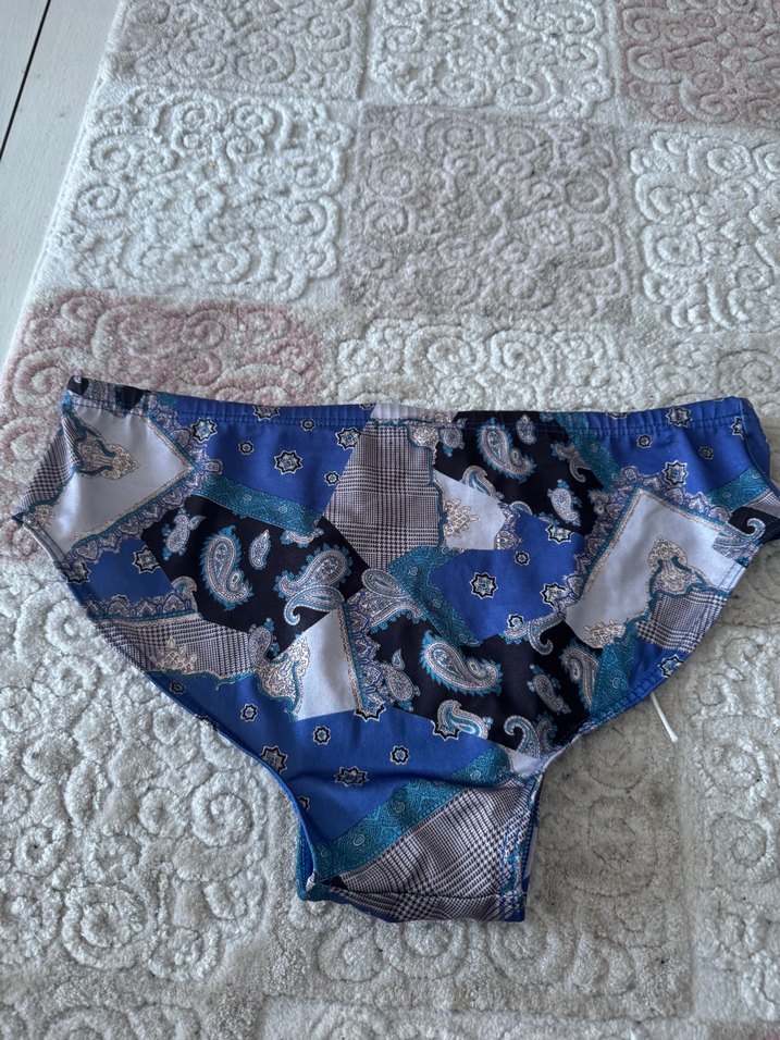 Bohem Tarzı Mavi Desenli Bikini Altı erkek için - Görsel 5