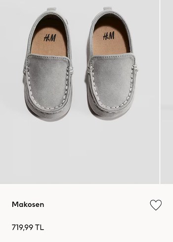 H&M Gri Süet Tokalı Erkek Çocuk Ayakkabısı