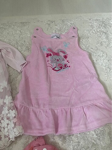 9 Ay Beden pembe Renk 9-12 ay 3 adet bebek elbisesi hepsi 80?