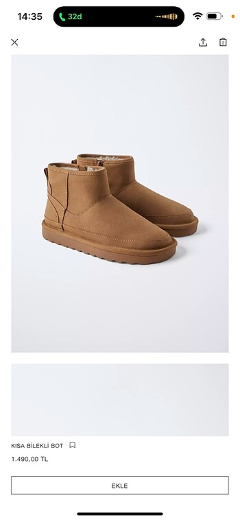 Zara Zara Ugg yepyeni 36 no 2-3 kez giyildi sorunsuz #zara #ugg