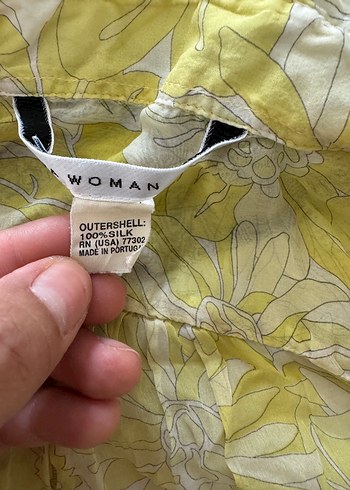 Zara Sarı Pilili Kolsuz ipek Gömlek