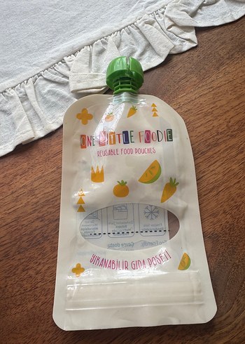 Turuncu Pastel Yeniden Kullanılabilir Mama Poşeti