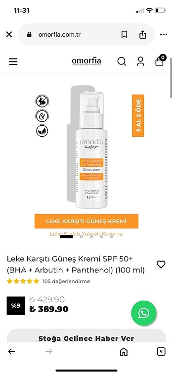 Beden Renk güneş kremi