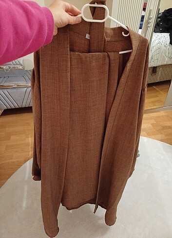 universal Beden kahverengi Renk Mango kadin kimono ikili takım