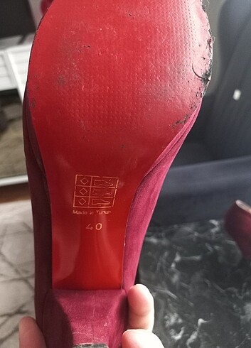 40 Beden bordo Renk Bordo süet topuklu ayakkabı