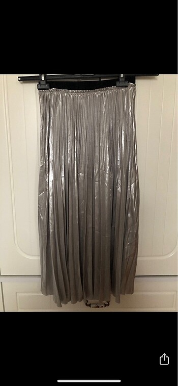 Zara Midi Boy Metalik Etek