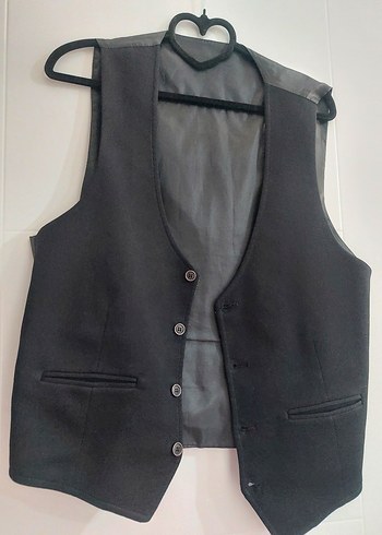 Siyah Düğmeli Erkek Yelek - Görsel 2