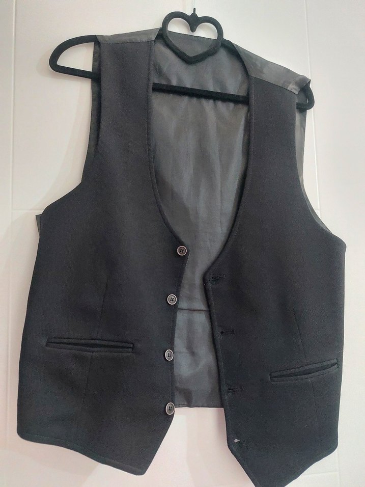 Siyah Düğmeli Erkek Yelek - Görsel 2