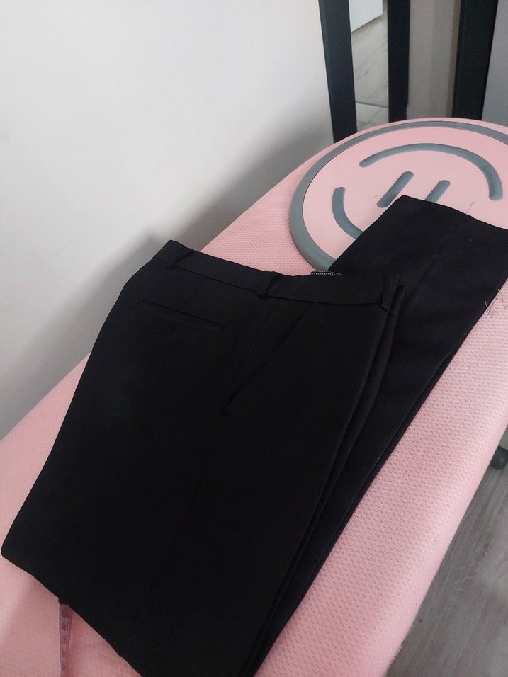 siyah erkek keten tarzı kumaş pantolon - Görsel 2