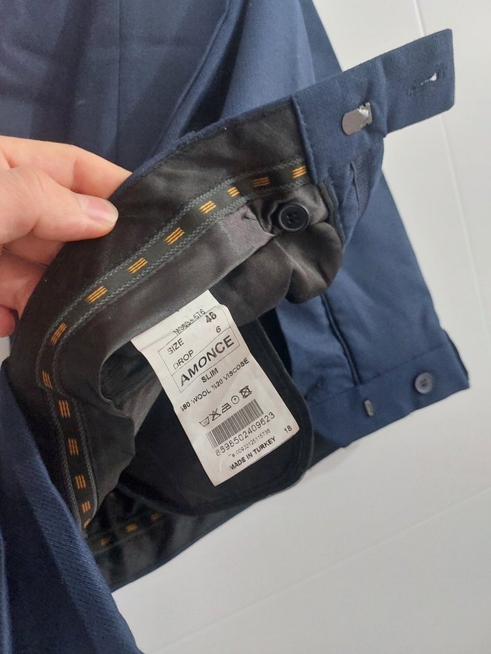 sıfır lacivert kumaş pantolon - Görsel 3