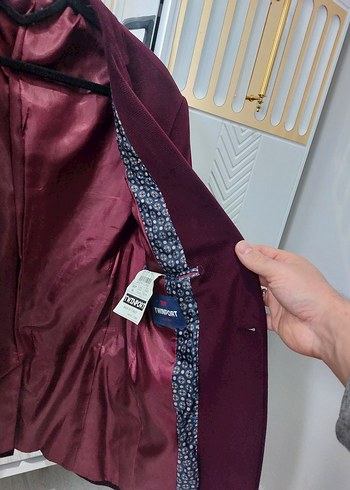 Bordo Düğmeli Erkek Ceket - Görsel 7