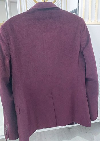 Bordo Düğmeli Erkek Ceket - Görsel 6