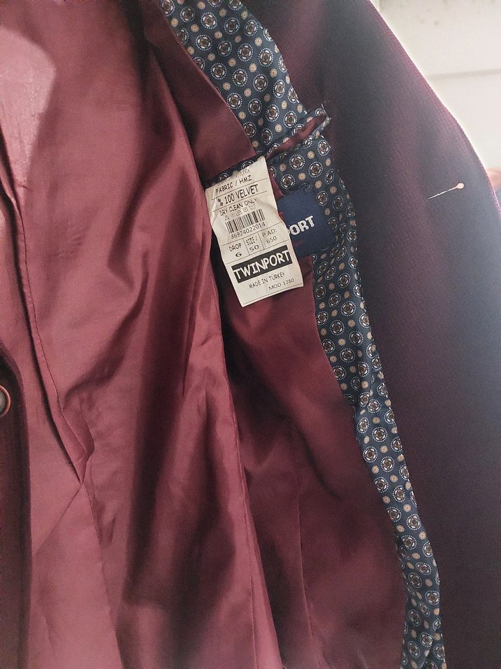 Bordo Düğmeli Erkek Ceket - Görsel 2