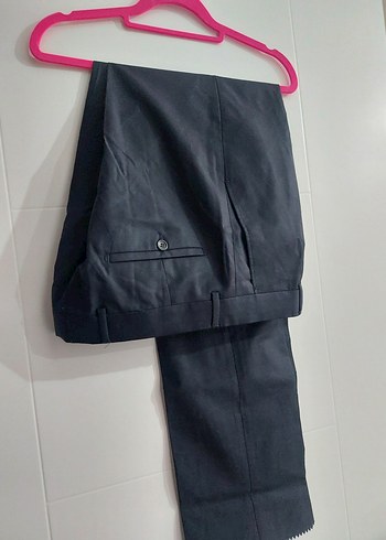 sıfır Düz Siyah kumaş pantolon - Görsel 7