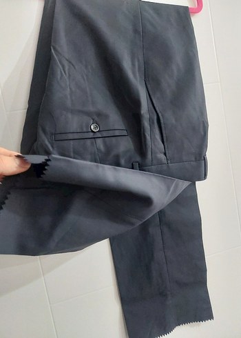 sıfır Düz Siyah kumaş pantolon - Görsel 6