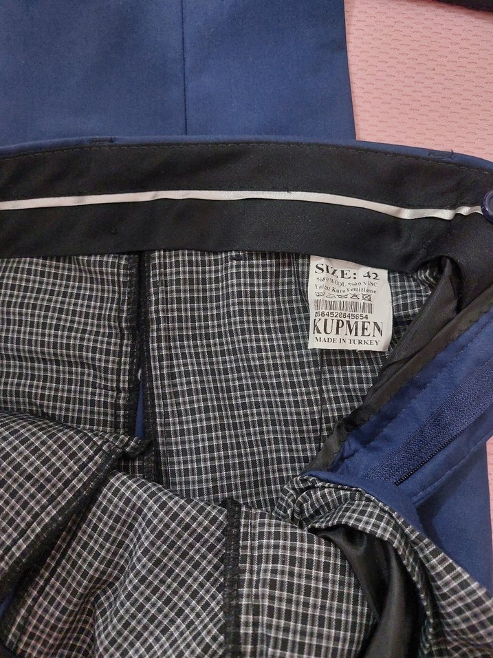 sıfır  Lacivert Erkek Kumaş Pantolon - Görsel 3