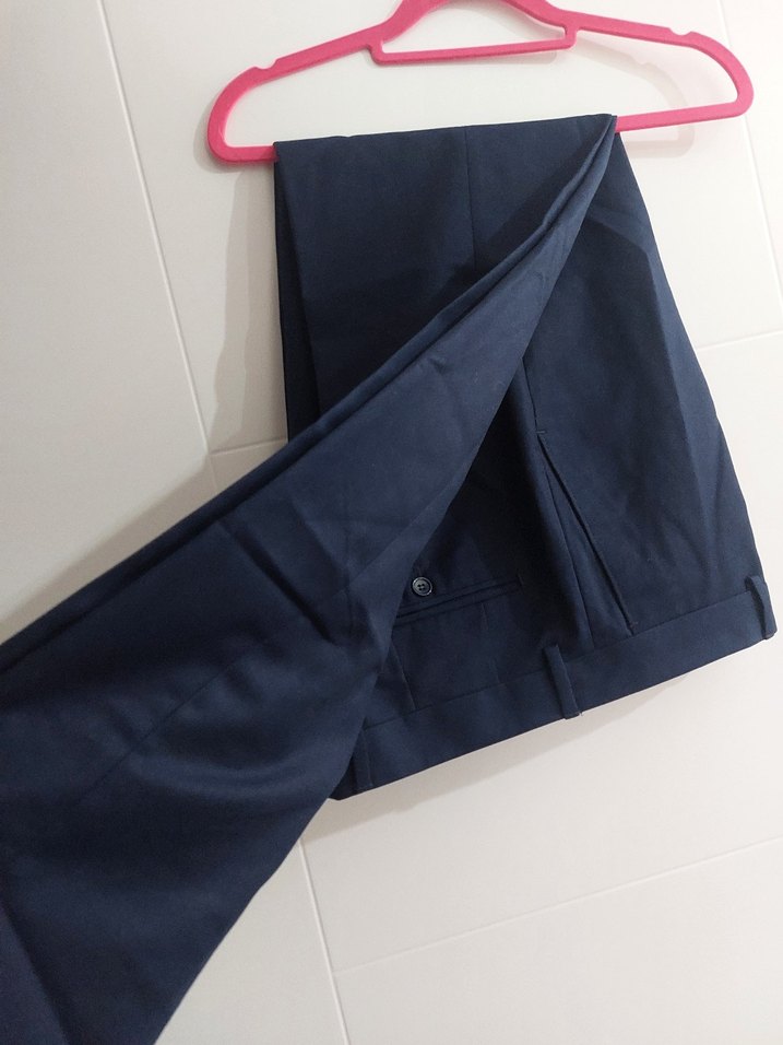 sıfır lacivert kumaş pantolon - Görsel 2