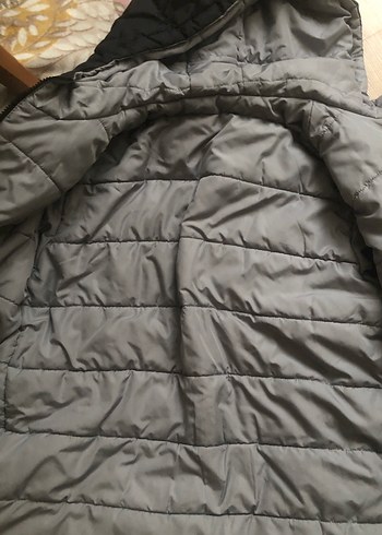 Kadın Gri Kapüşonlu Kış Montu - Görsel 2