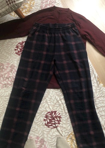 Bordo V Yaka Uzun Kollu Erkek Tişört - Görsel 2