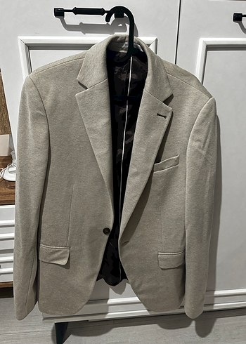 Diğer Bej Tek Dugmeli Erkek Blazer Ceket