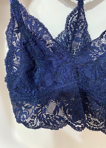 s Beden Lacivert Dantel Parisian Goth Bralet
