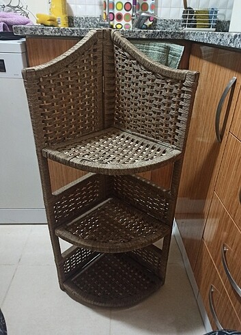 Hasır rattan köselik raf