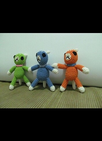 Sıfır El Örgüsü 6 Adet Kedicik Amigurumi 15cm